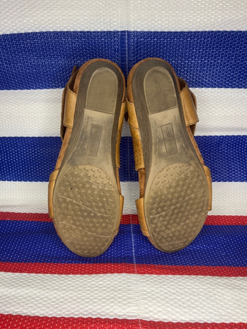 Women’s - Rockport Cobb Hill Hollywood Leather Copper Low Wedge Sandals Size 9 - Picture 13 of 13